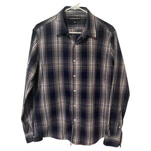 Frontier Supply Co. Men's Button Up Flannel Plaid Blue Grey Size Large
